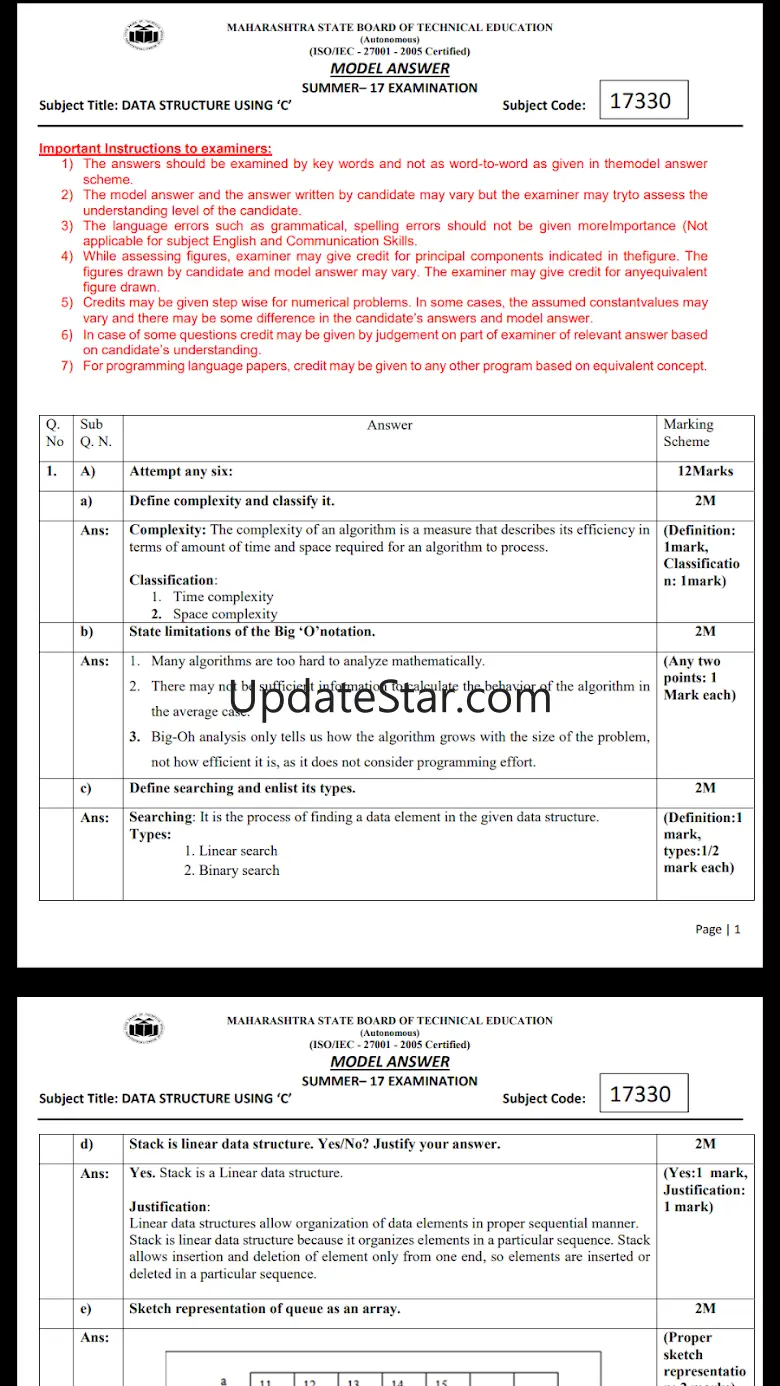 MSBTE Model Answer Paper Diplo 1.1.6