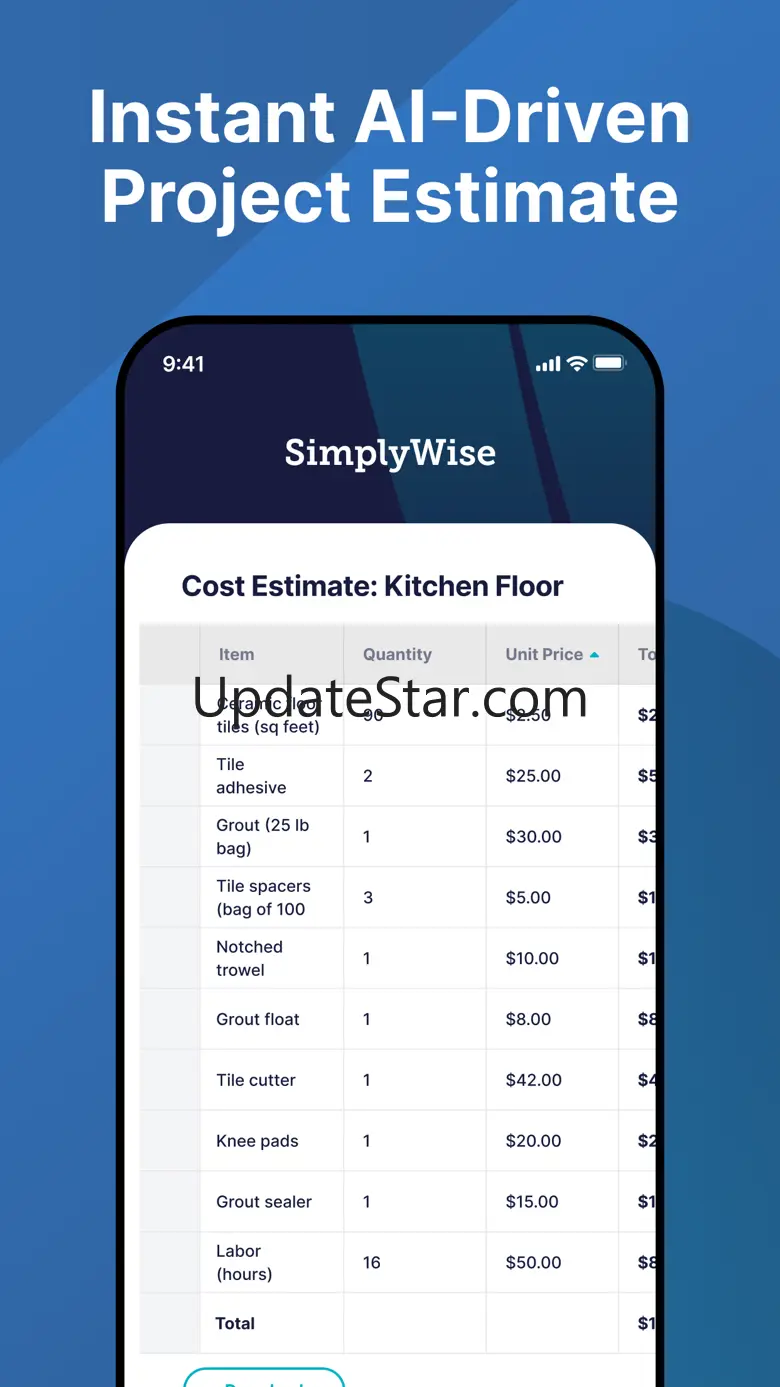 SimplyWise: Cost Estimator 0.4.1