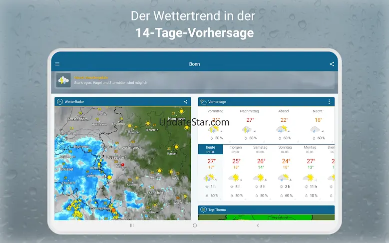RegenRadar mit Unwetterwarnung 2025.10