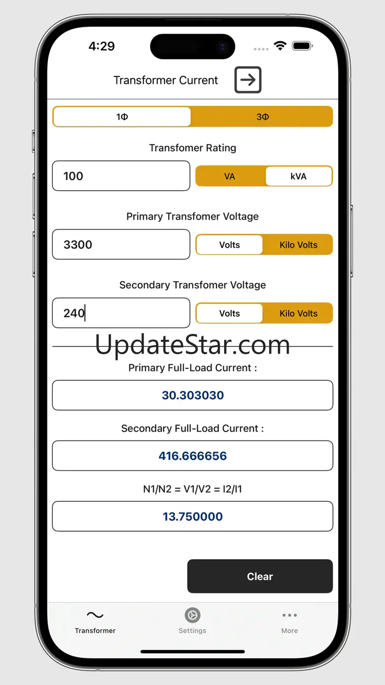 Transformer Calculator. 2.2