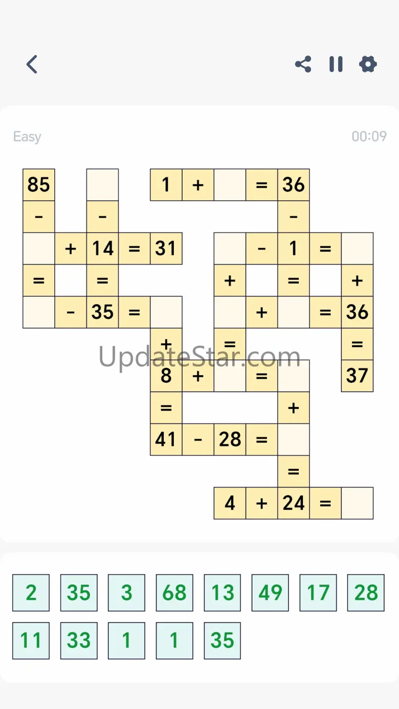 Crossmath Number Chain 1.5