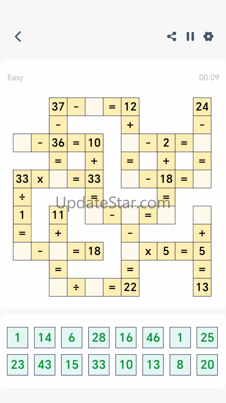 Crossmath Number Chain 1.5