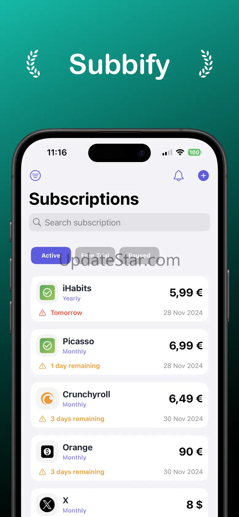 Subscription Tracker: Subbify 1.5.4