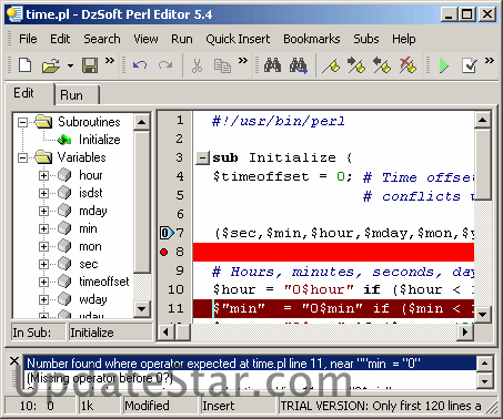 DzSoft Perl Editor 5.8.9.8