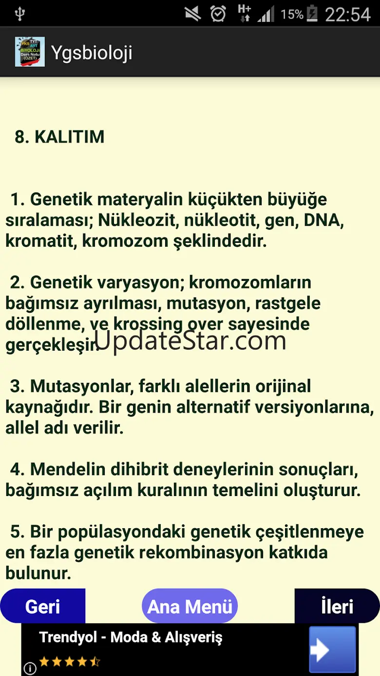 YKS TYT AYT Biyoloji Ders Notu