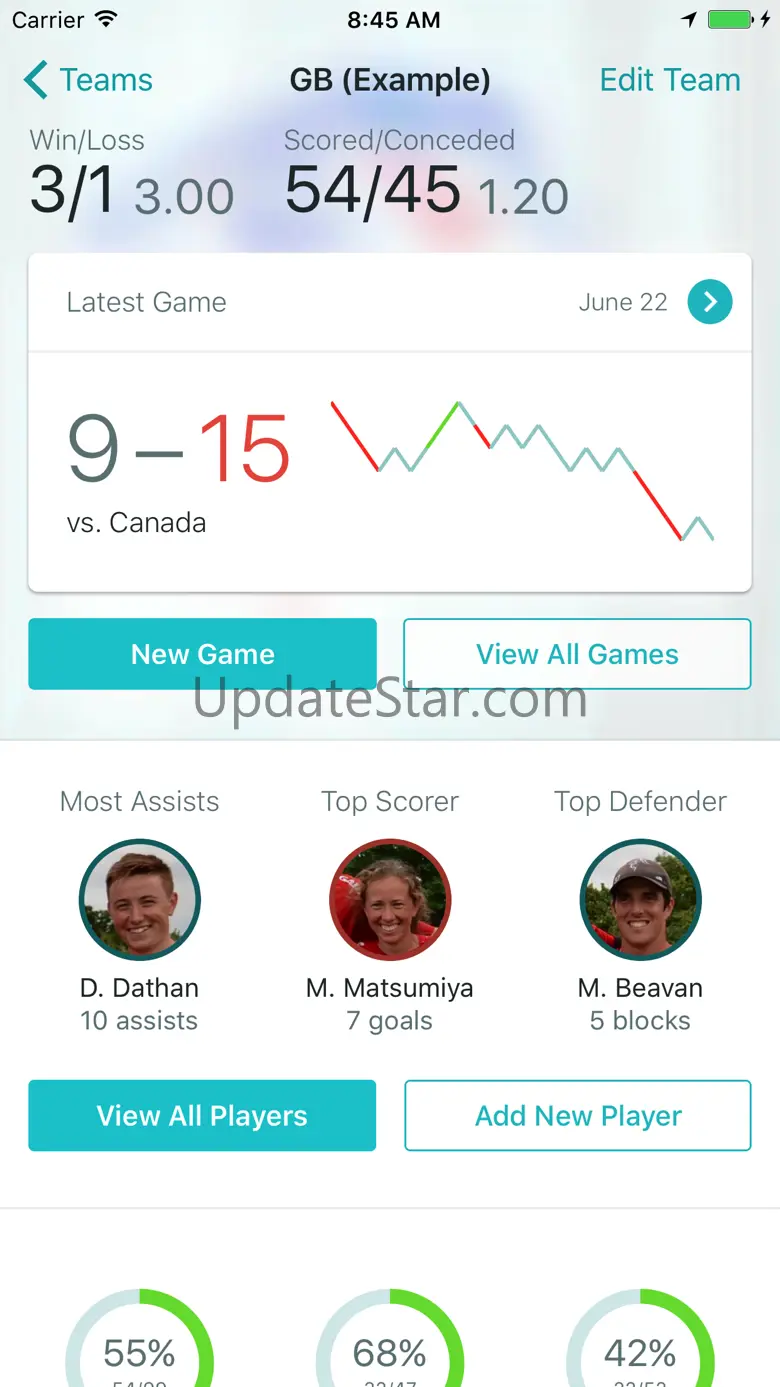 Statto: Ultimate Frisbee Stats 1.6.10