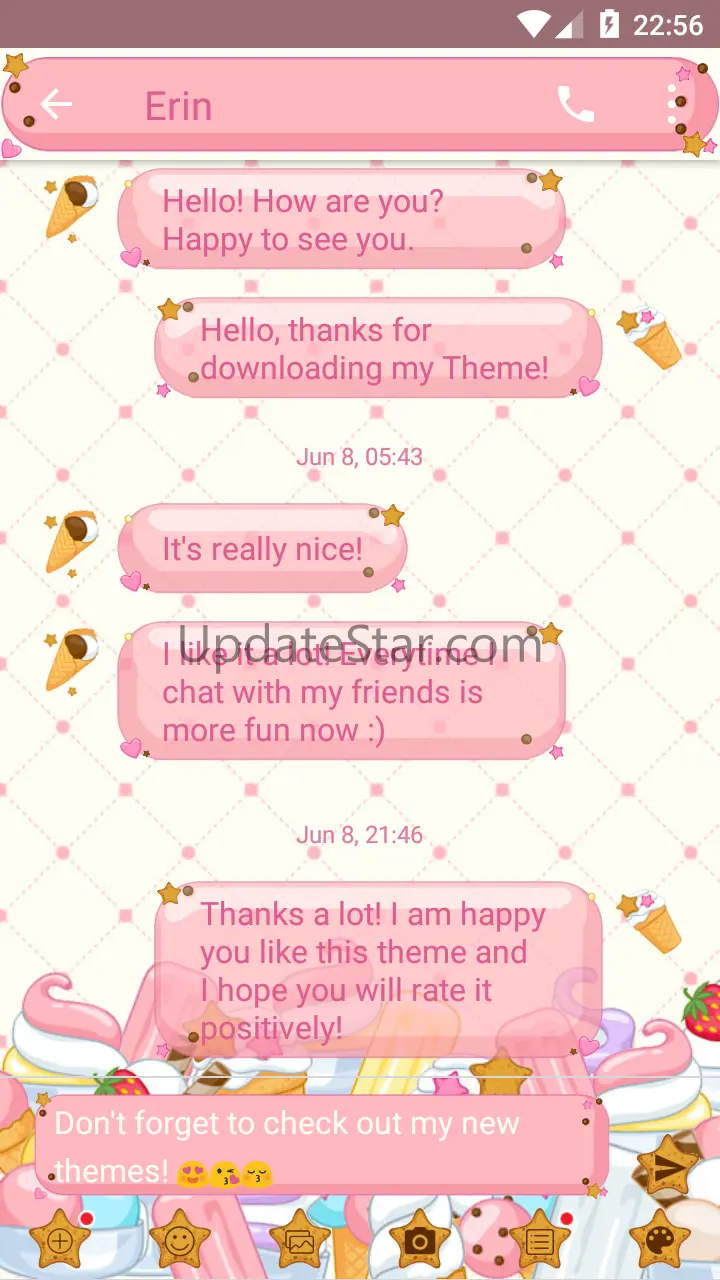 SMS Messages Ice Cream Theme 350