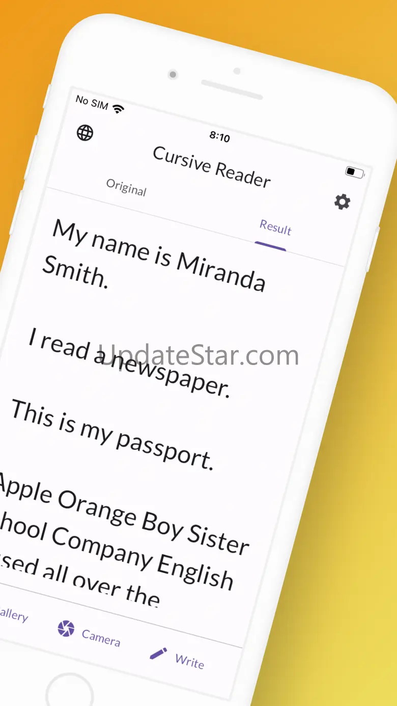 Cursive Writing Reader: Camera 2