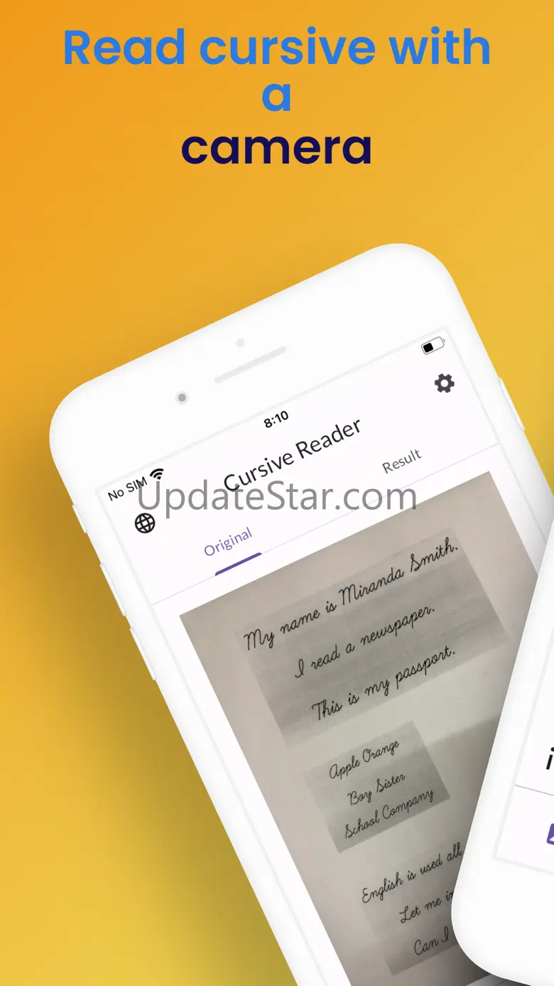 Cursive Writing Reader: Camera 2