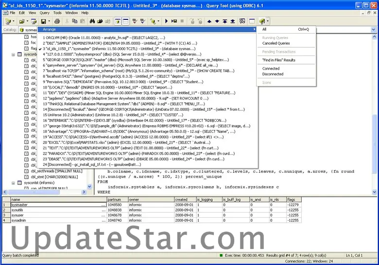 Query Tool (using ODBC) 6.1.36