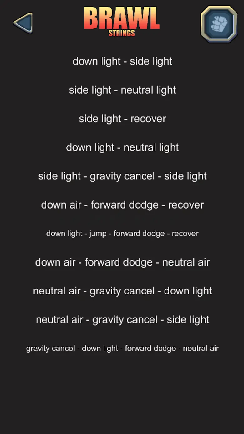 Brawl Strings (combo list) 11.0
