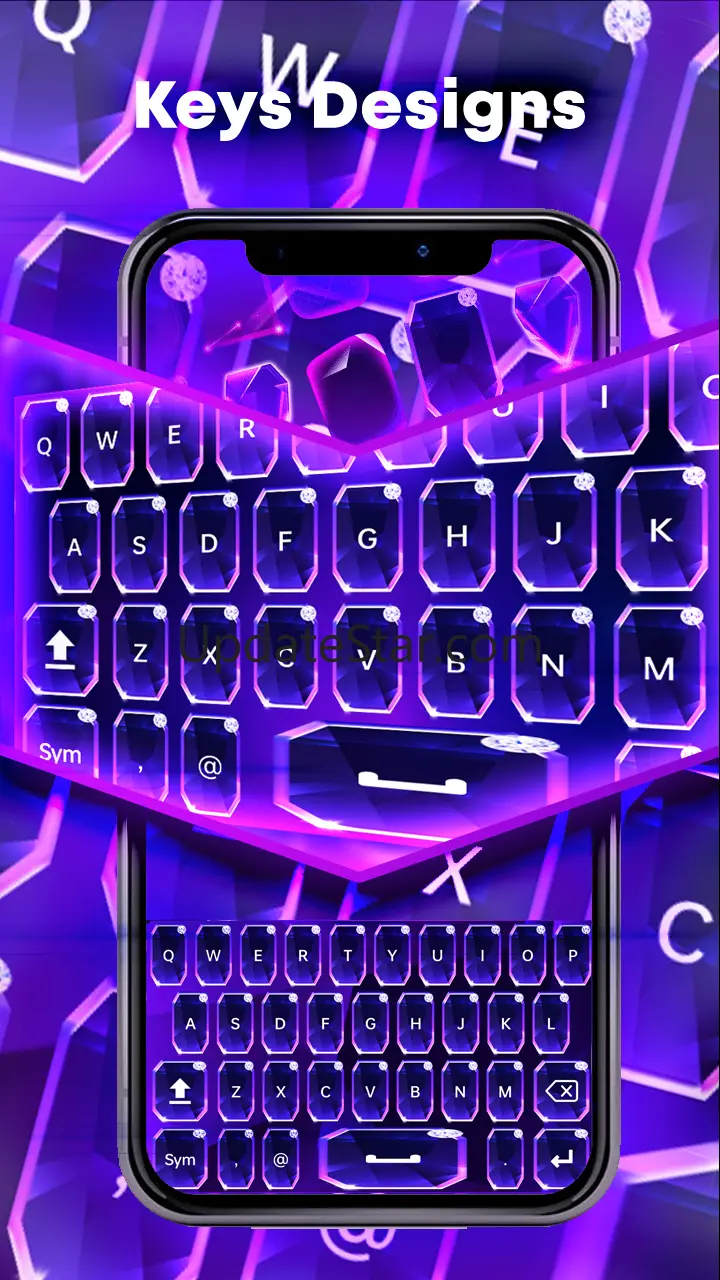 Purple Glitter Keyboard Theme 1.5
