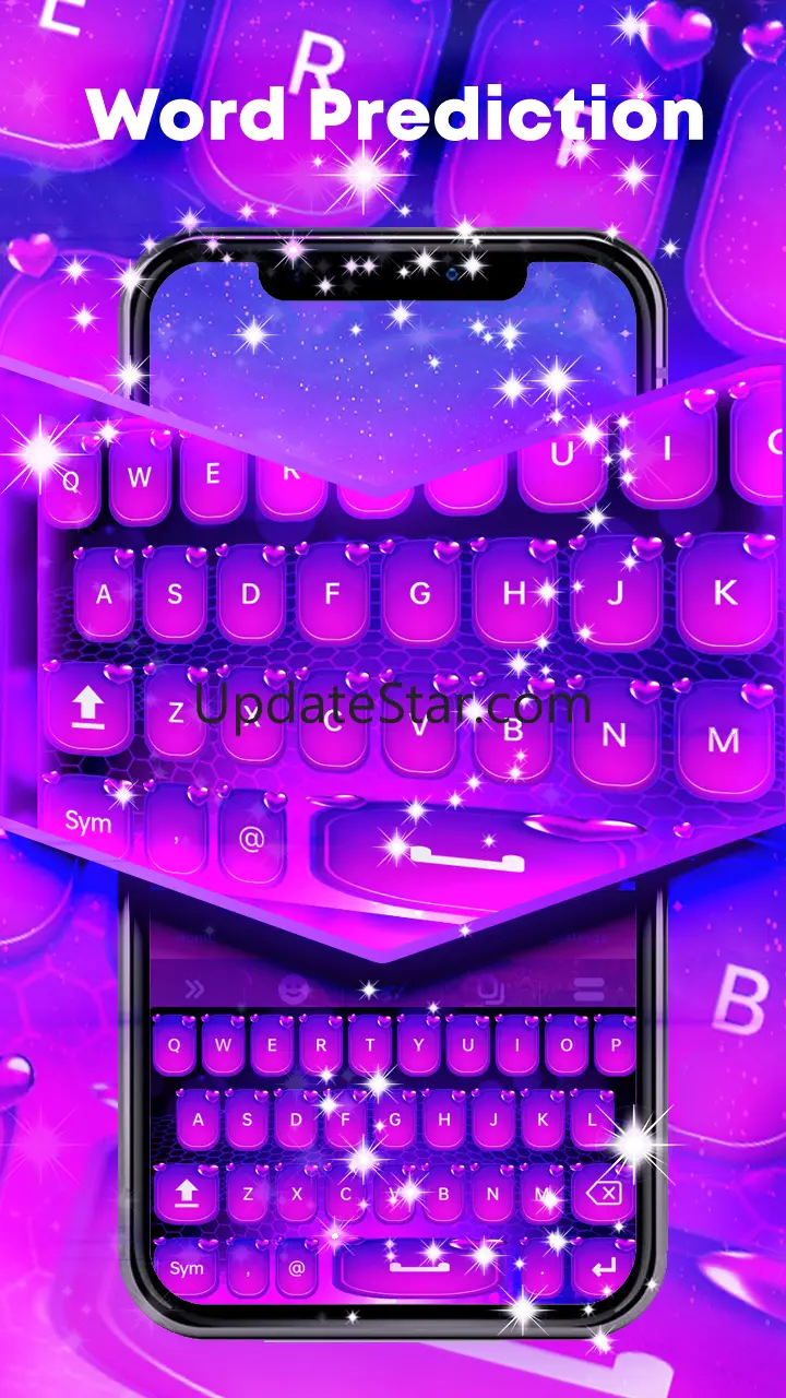 Purple Glitter Keyboard Theme 1.5