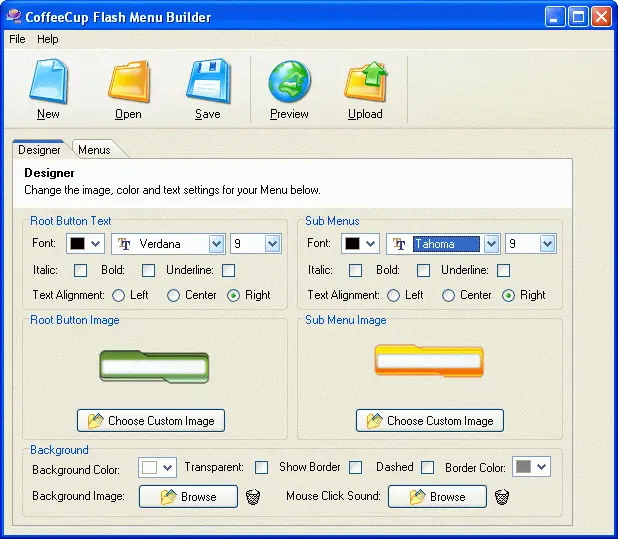 CoffeeCup Flash Menu Builder 3.5