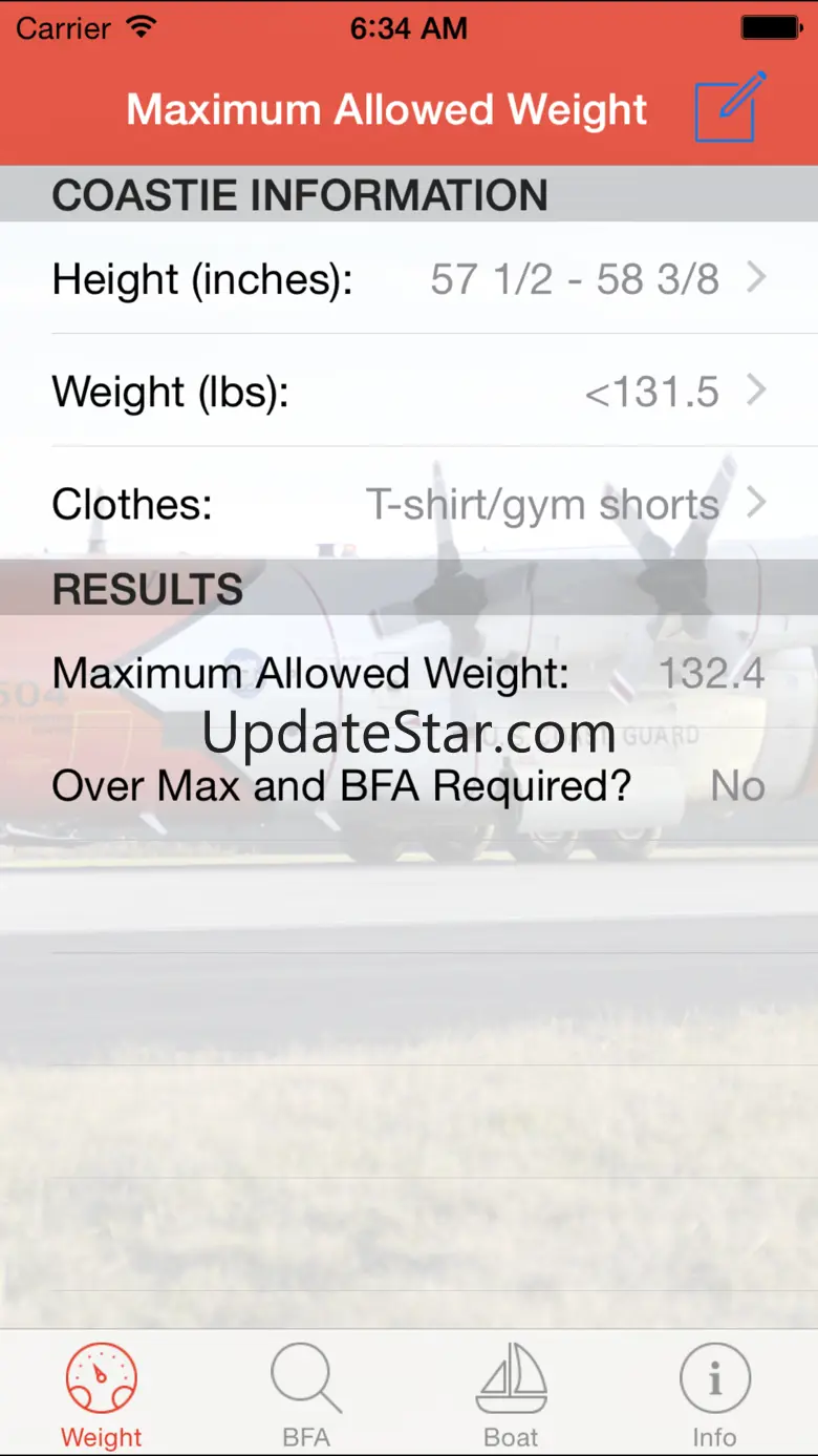 Coast Guard Fitness Calculator 1.13
