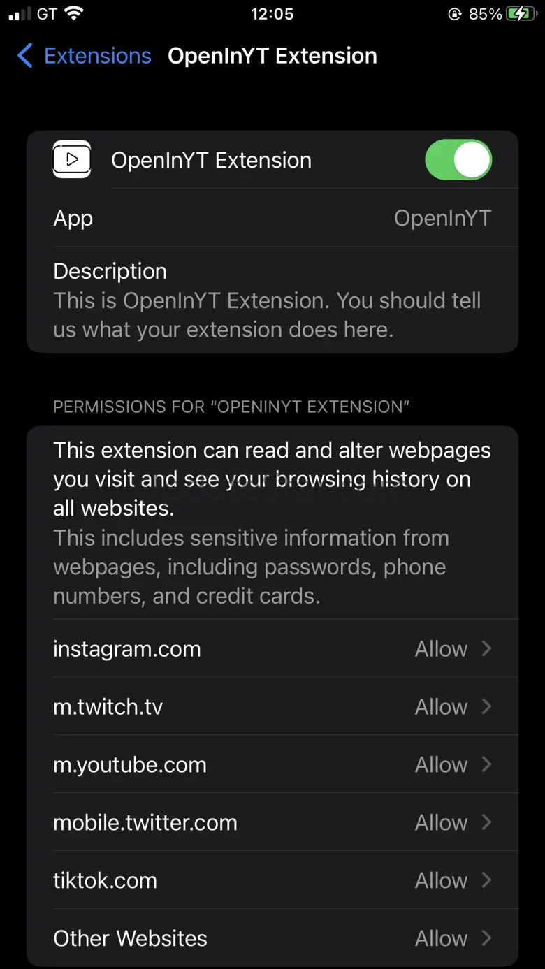 OpenInYT 1.10