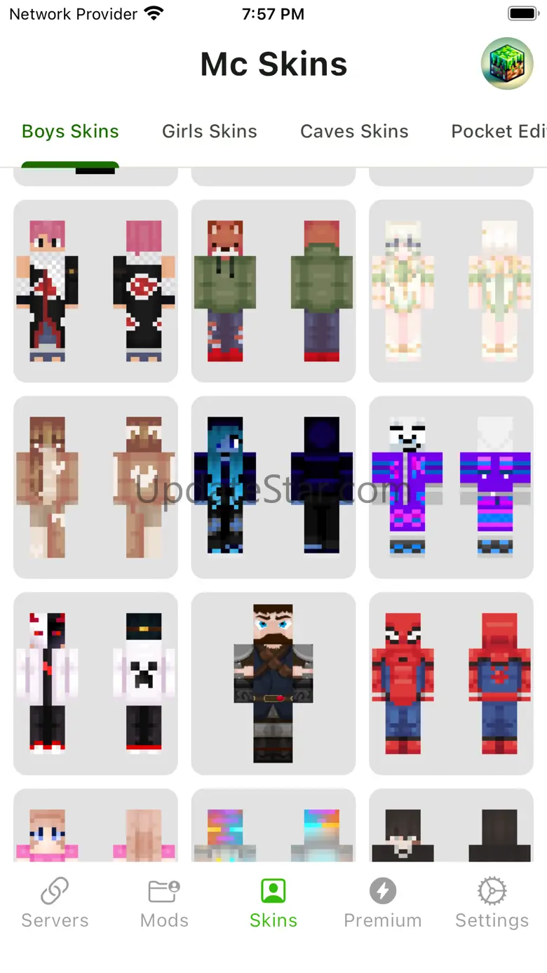 Pocket Edition Skins Mod Addon 2.0