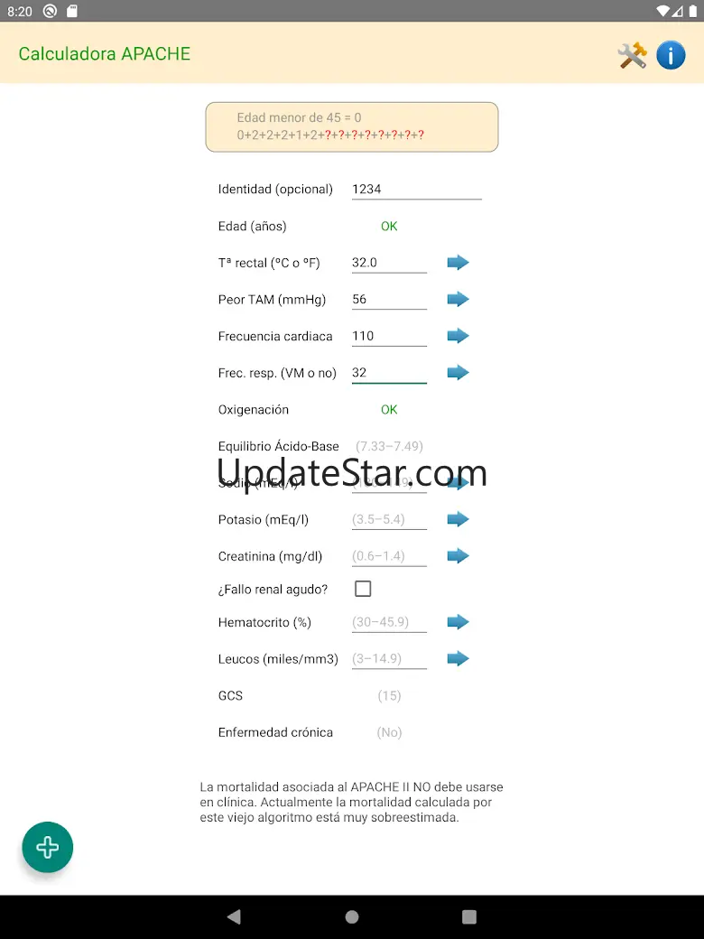 APACHE II Calc 3.0.4