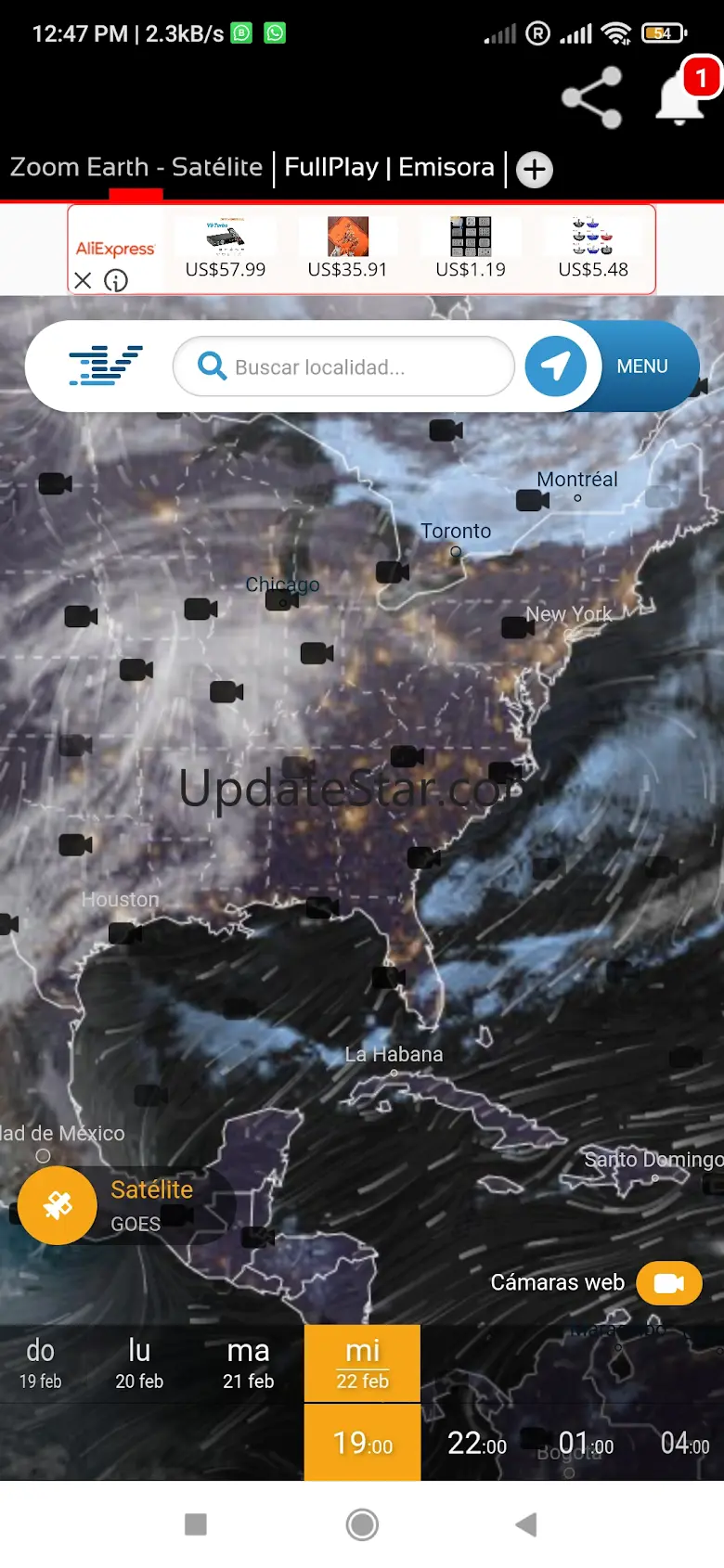 Estado del clima SATELLITE256