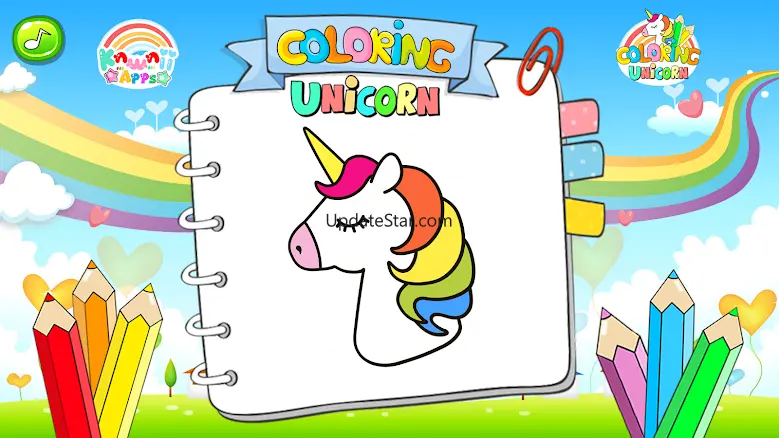 kawaii unicorn coloring book