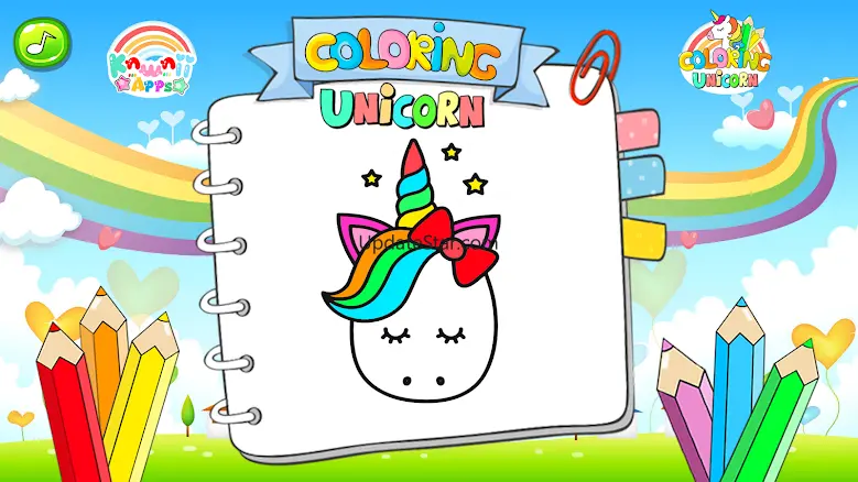 kawaii unicorn coloring book