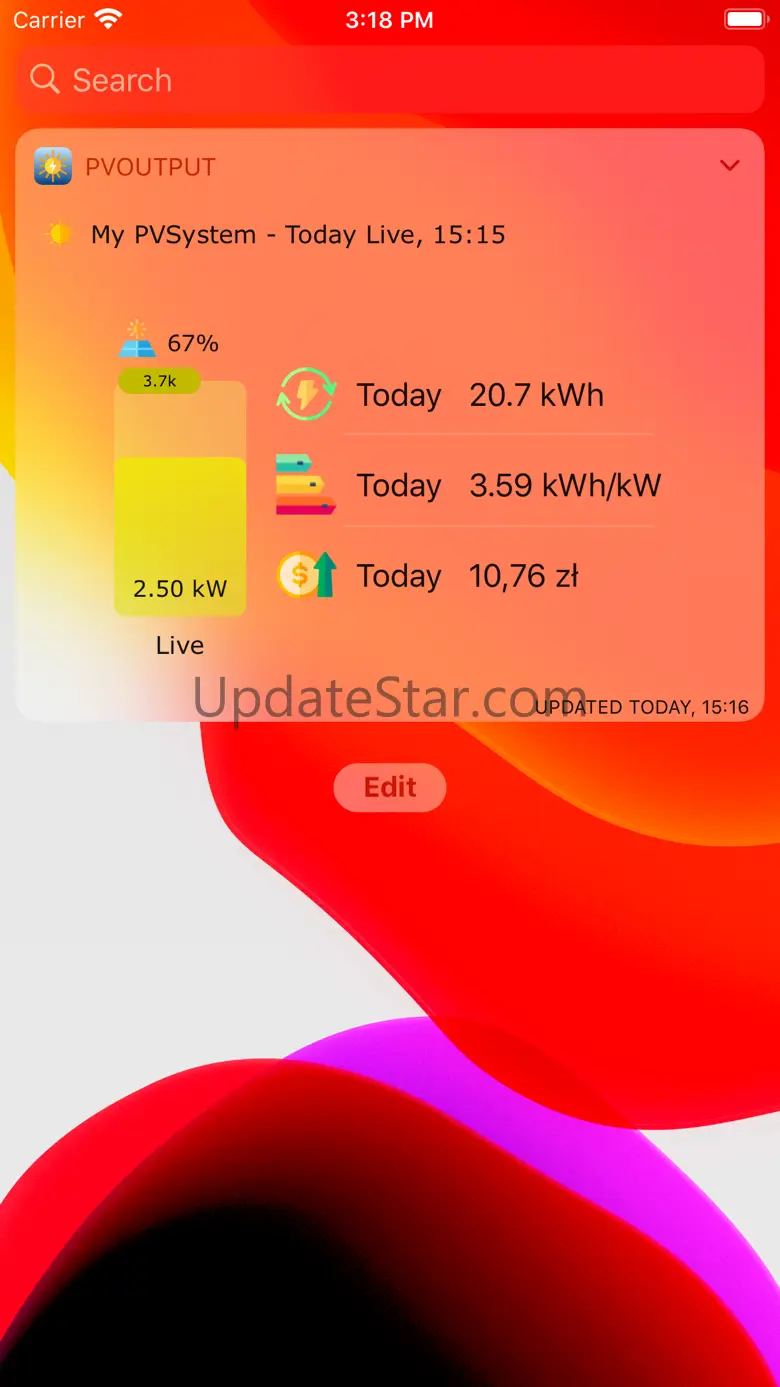PV Output Widget 1.01