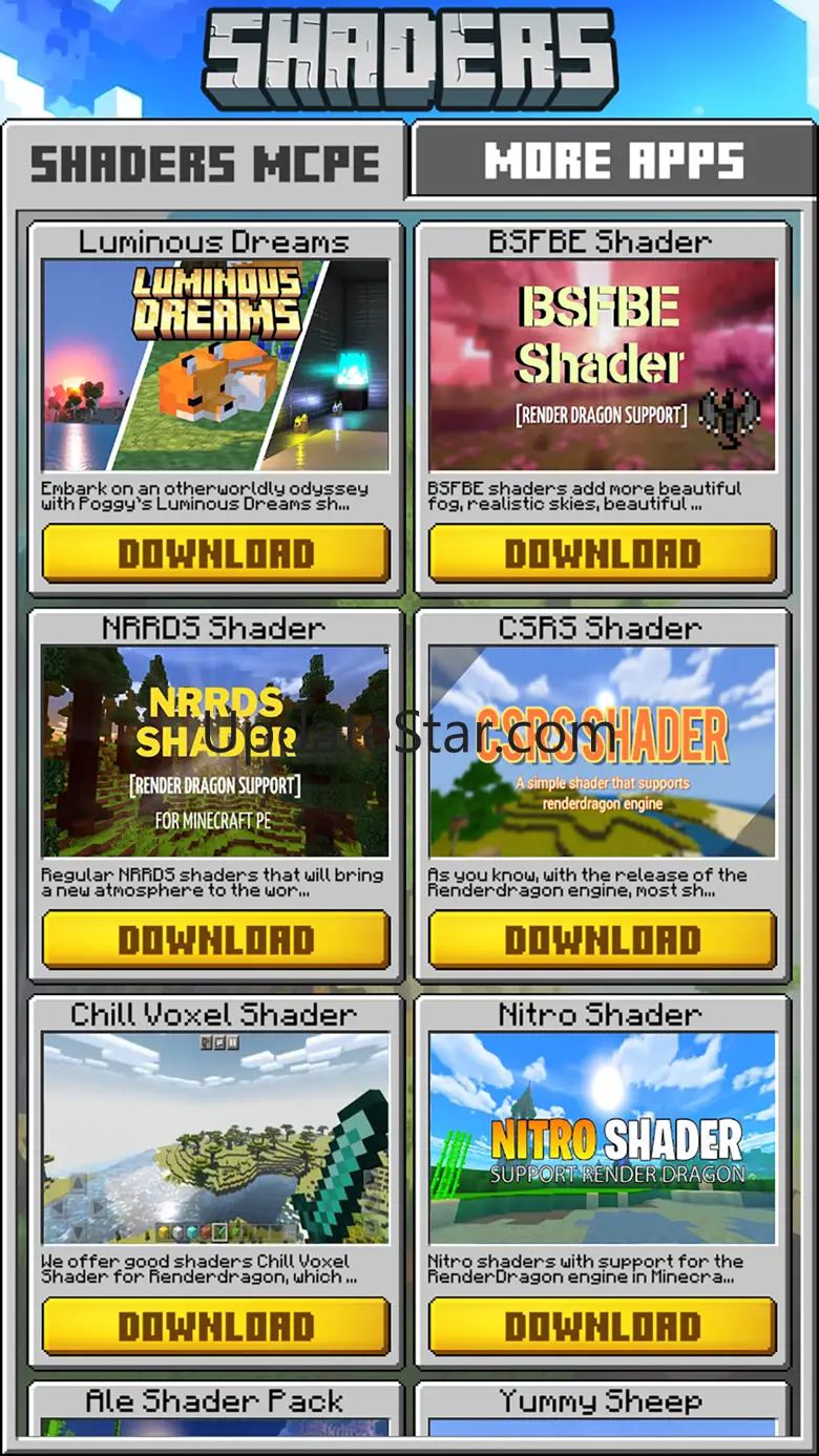 Shaders for Minecraft PE 2.0.1