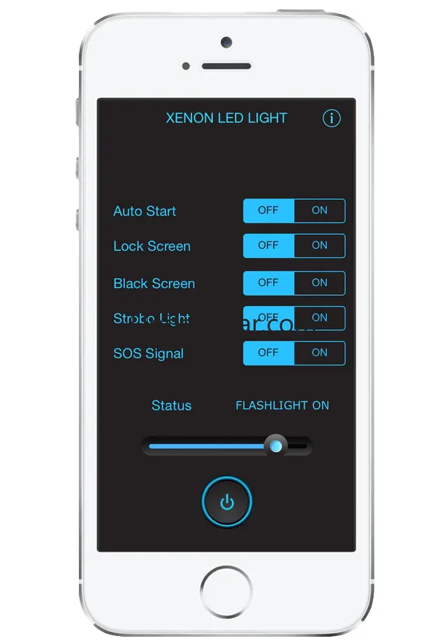 XENON LED Light - Regulate Brightness, Quick-Start, SOS-Function, Strobe-Light, Black-Screen & Lock-Screen 3.0