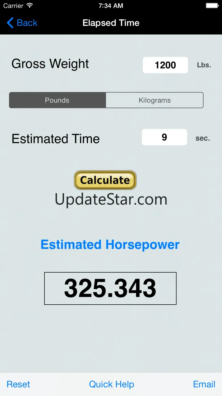 Horsepower Trap Speed Calc 7.4
