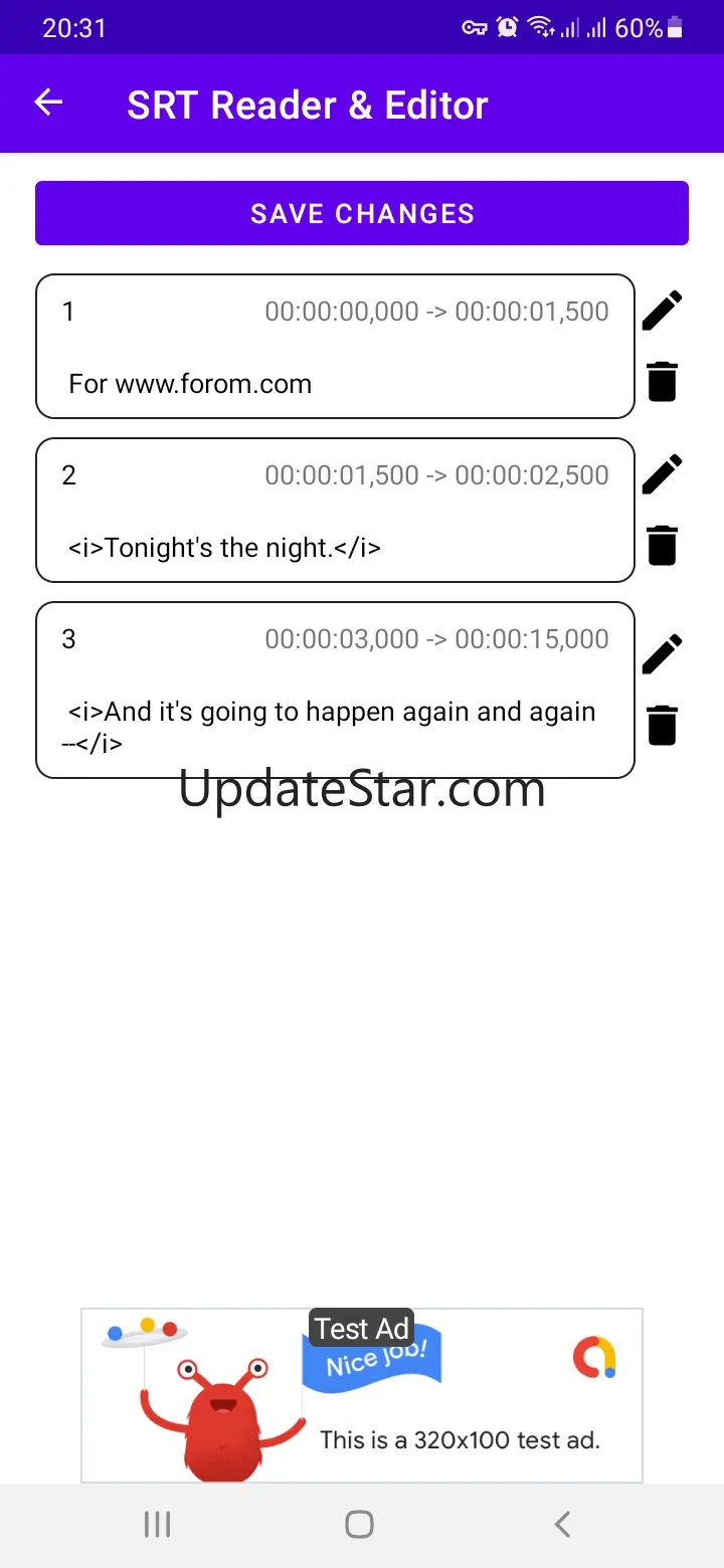 SRT File Reader & Editor - Sub 110