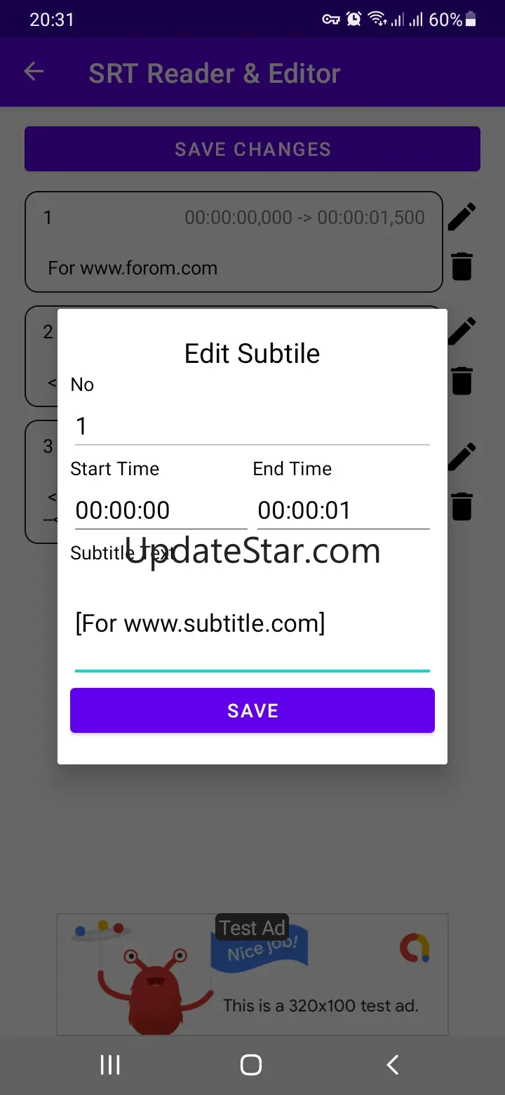 SRT File Reader & Editor - Sub 110