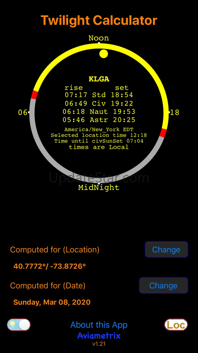 Civil Twilight Calculator 1.25