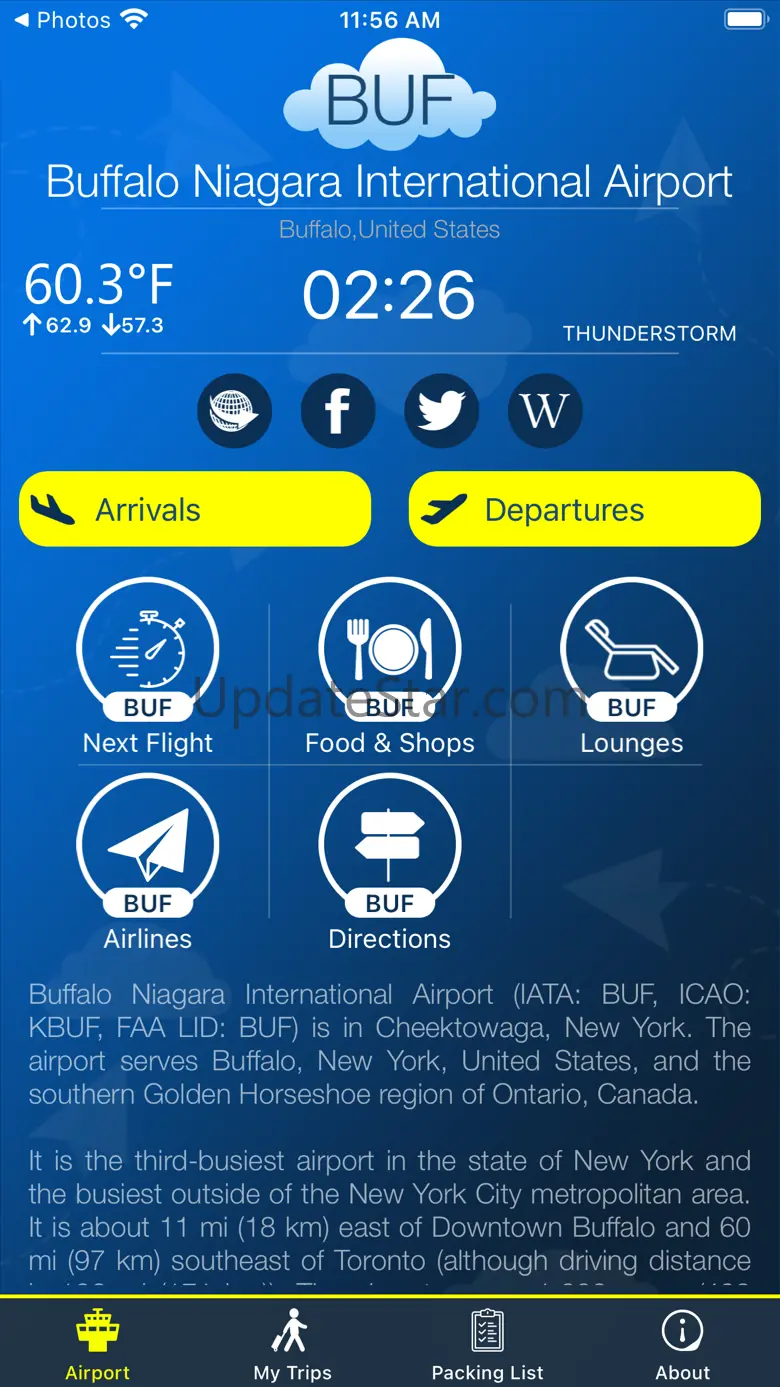 Buffalo Airport Info + Radar 11.0