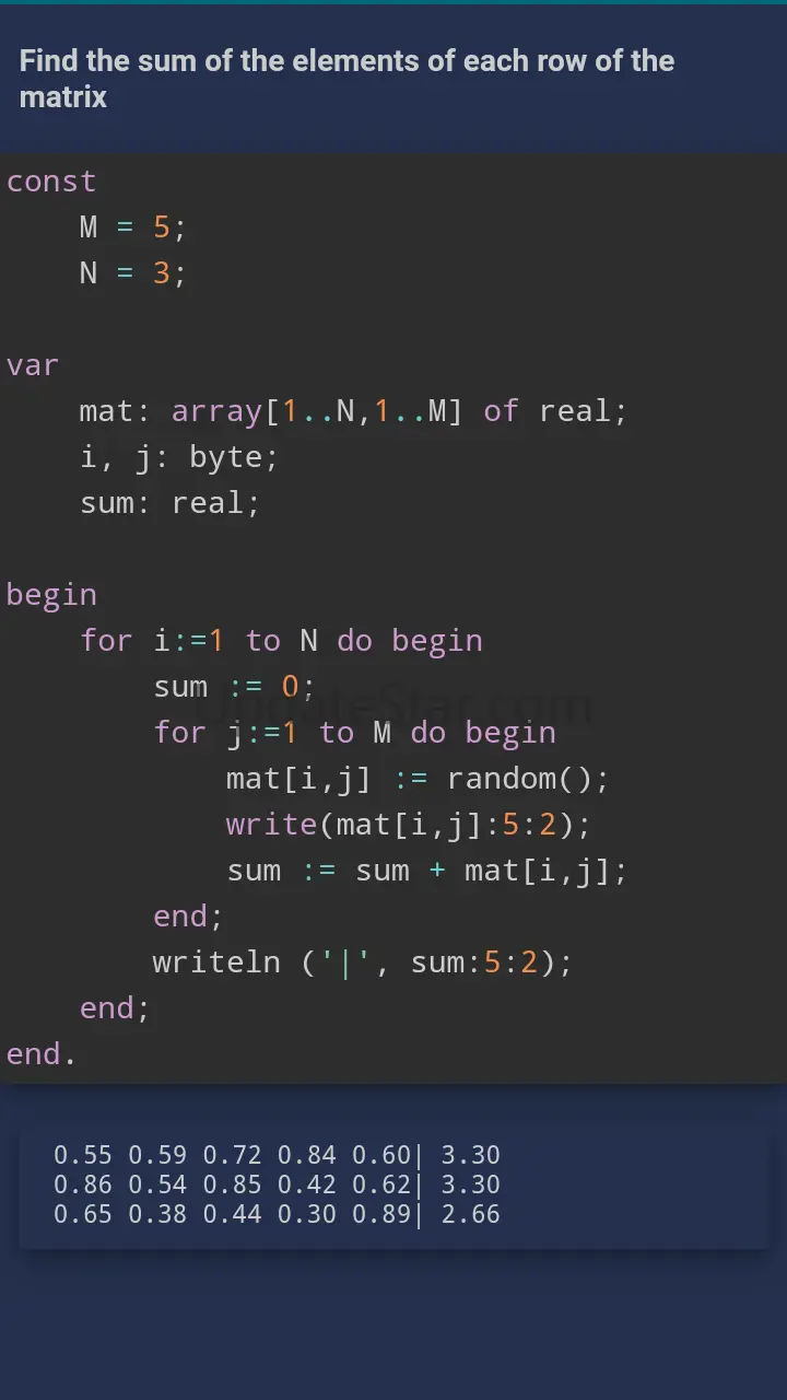 Pascal. Exercises 2.0