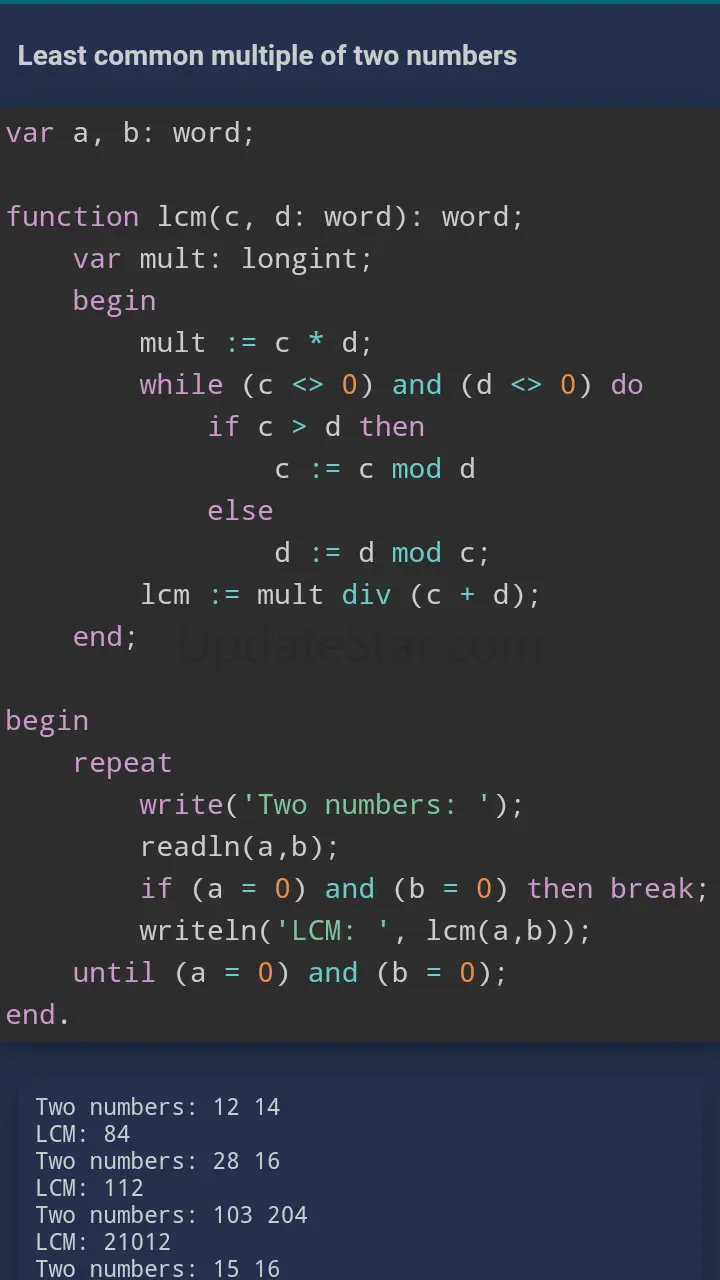 Pascal. Exercises 2.0