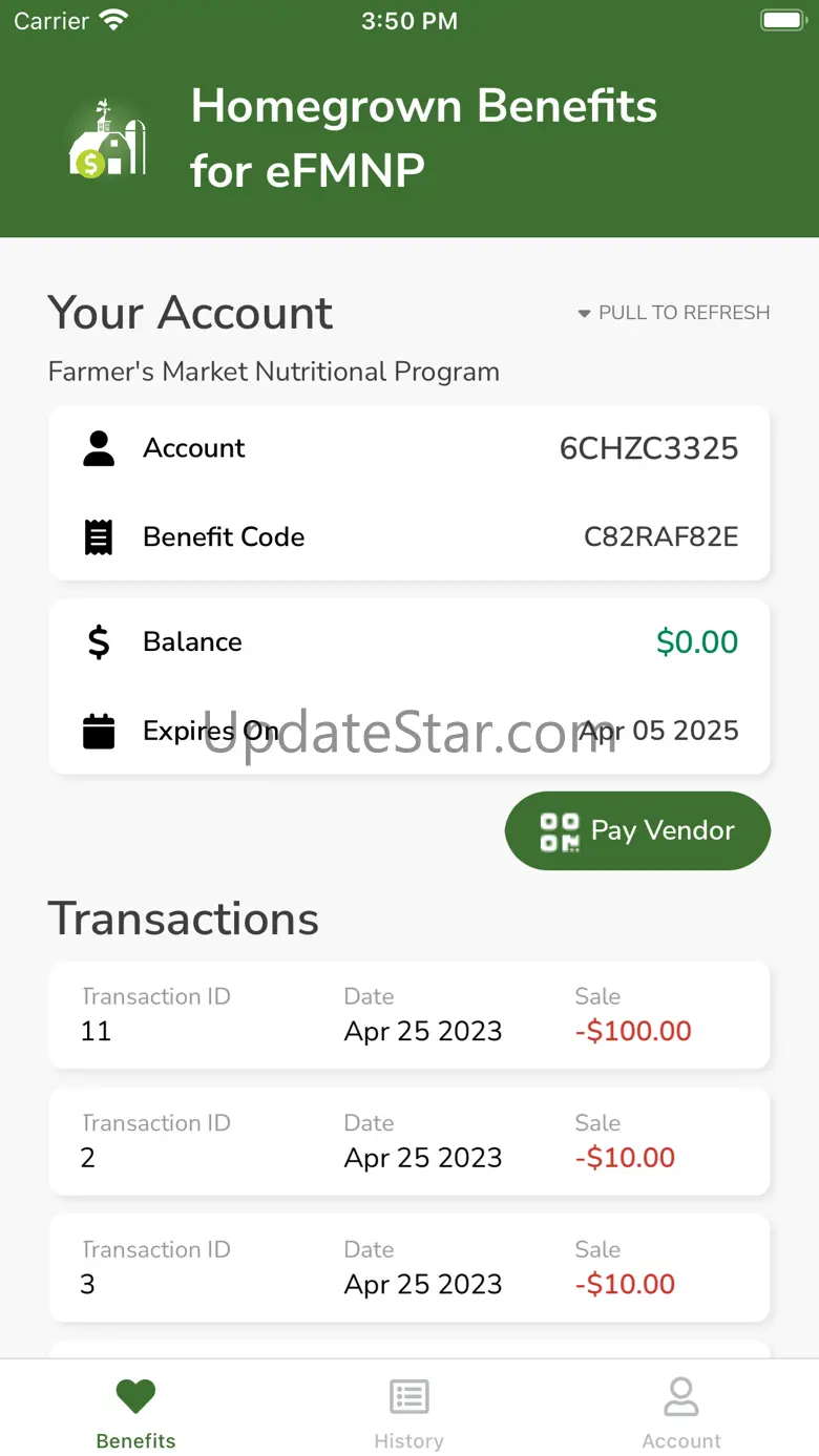 Homegrown Benefits - for eFMNP 1.0.57
