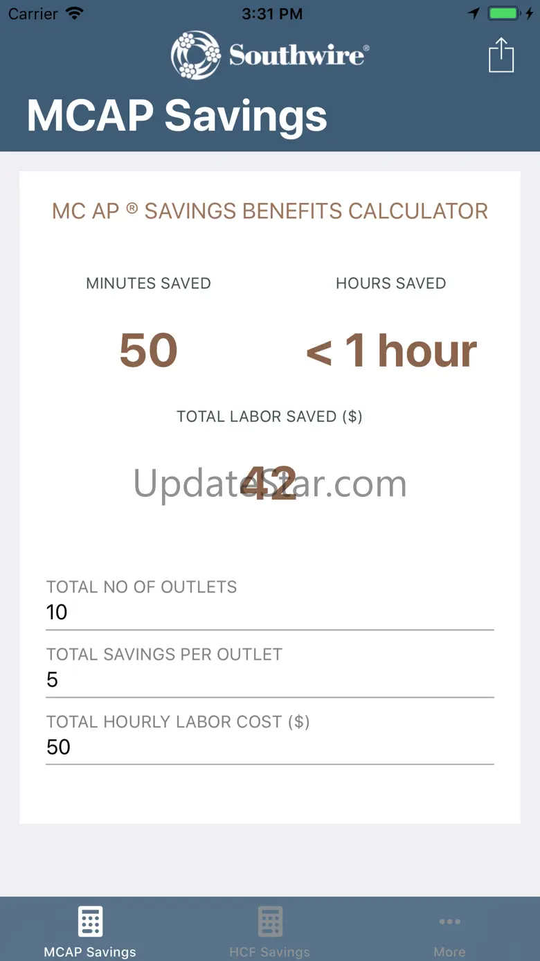 Southwire® MCAP® Savings Calc 2.3.1