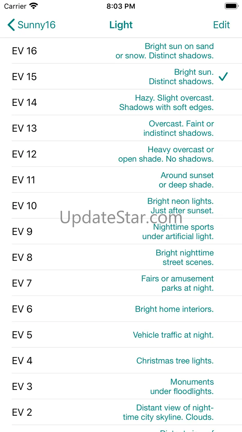 Sunny16 exposure calculator 1.2.4