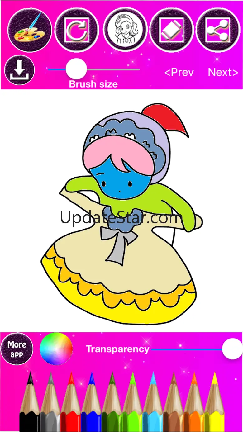 Princess Coloring Drawing Book 2.1