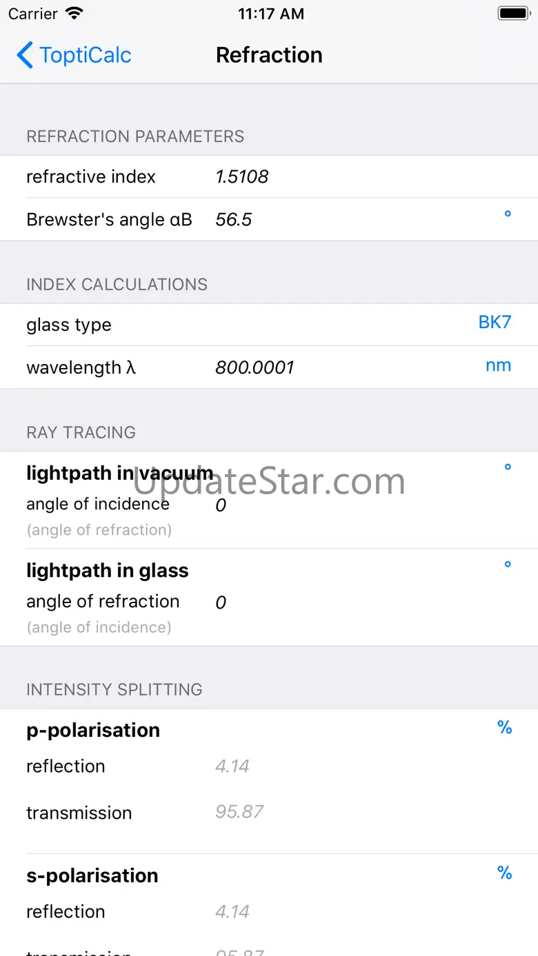 ToptiCalc Optics Calculator 2.0