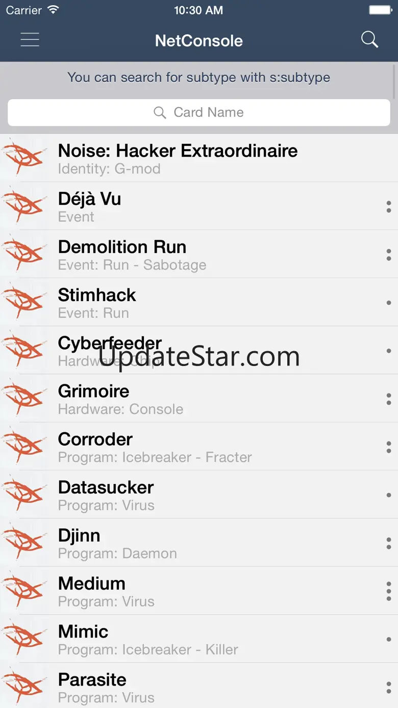 NetConsole - A Card Browser for Android Netrunner 1.2