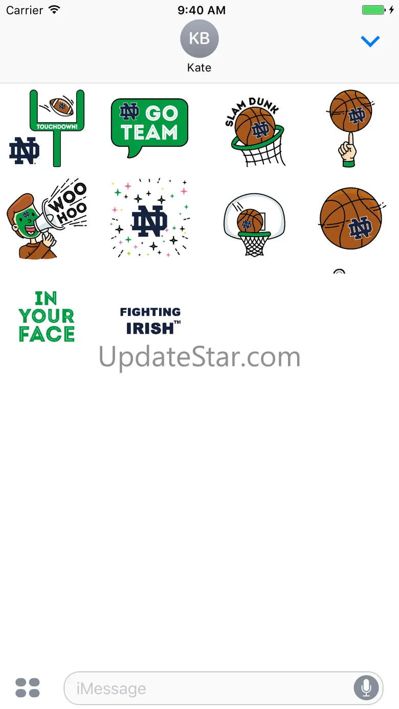 Notre Dame Animated+Stickers Pack for iMessage 2.0