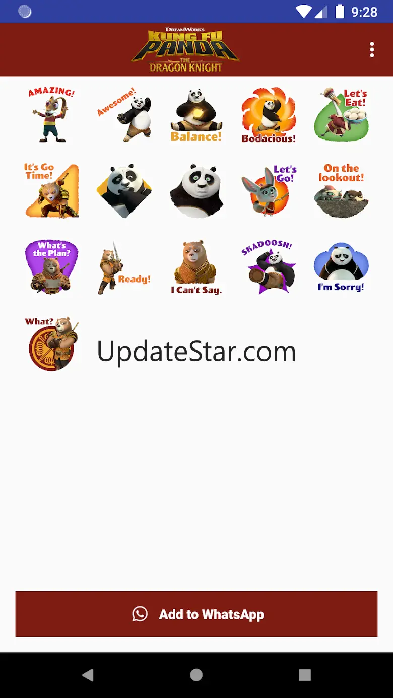 Kung Fu Panda TV Stickers 1.0.1.256