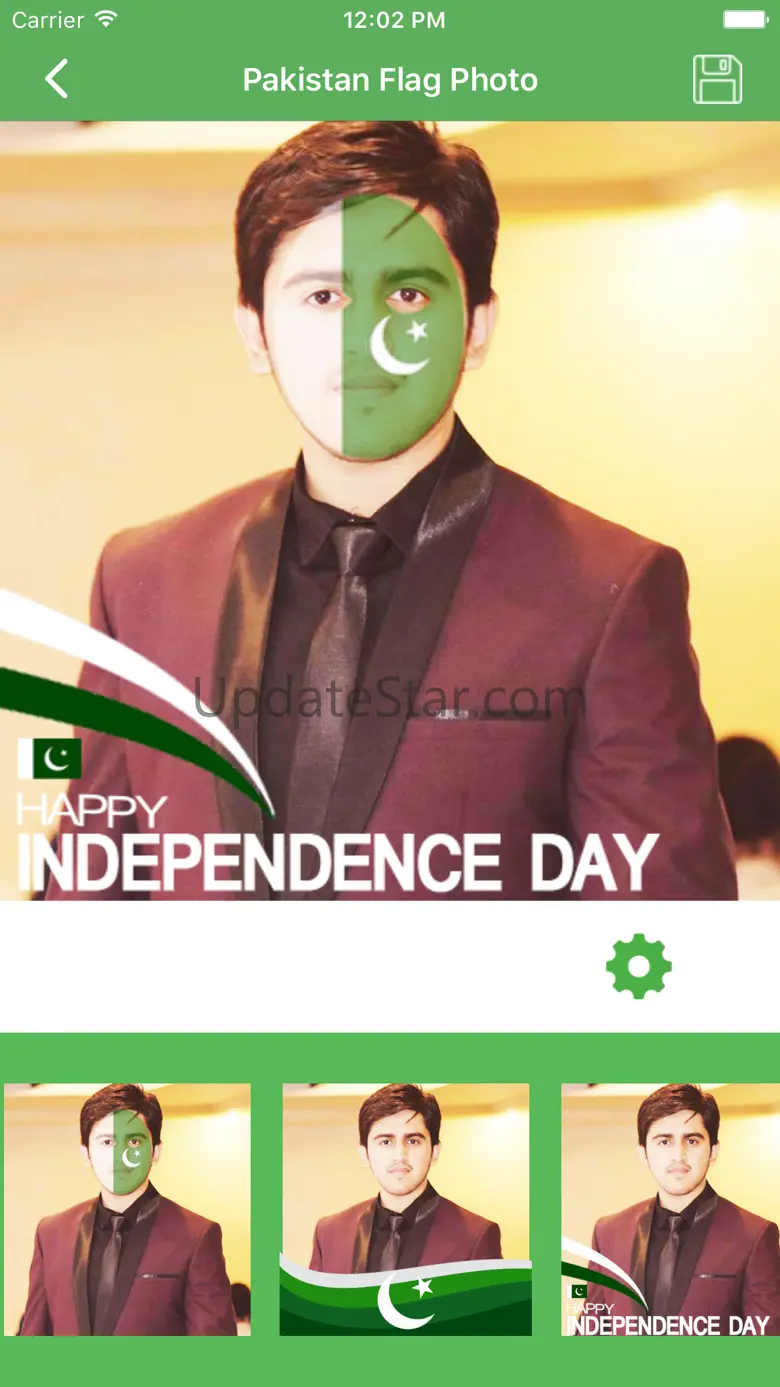 Pakistan 14 August Flag Face Photo Frame Maker 1.0