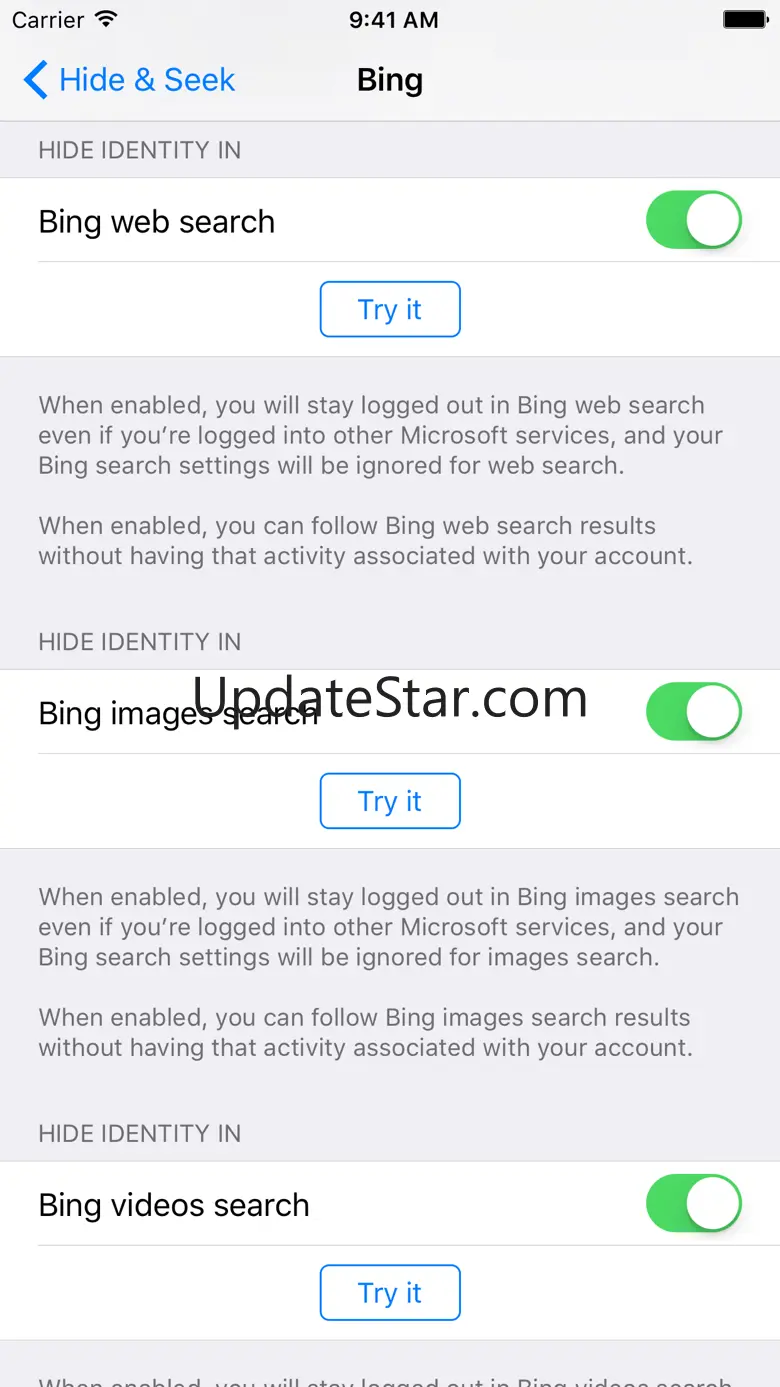 Hide & Seek: Better privacy for your web searches 1.1