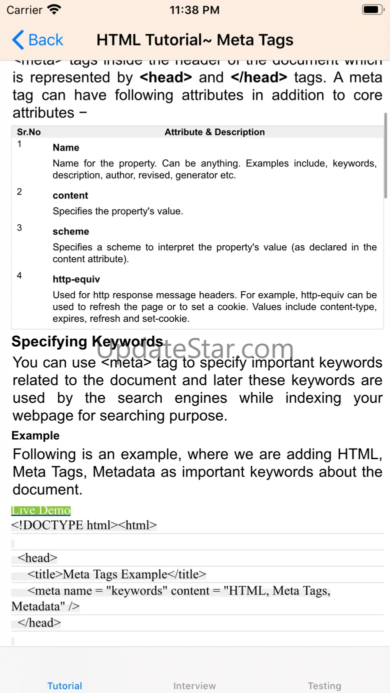 Tutorial for HTML 16.2