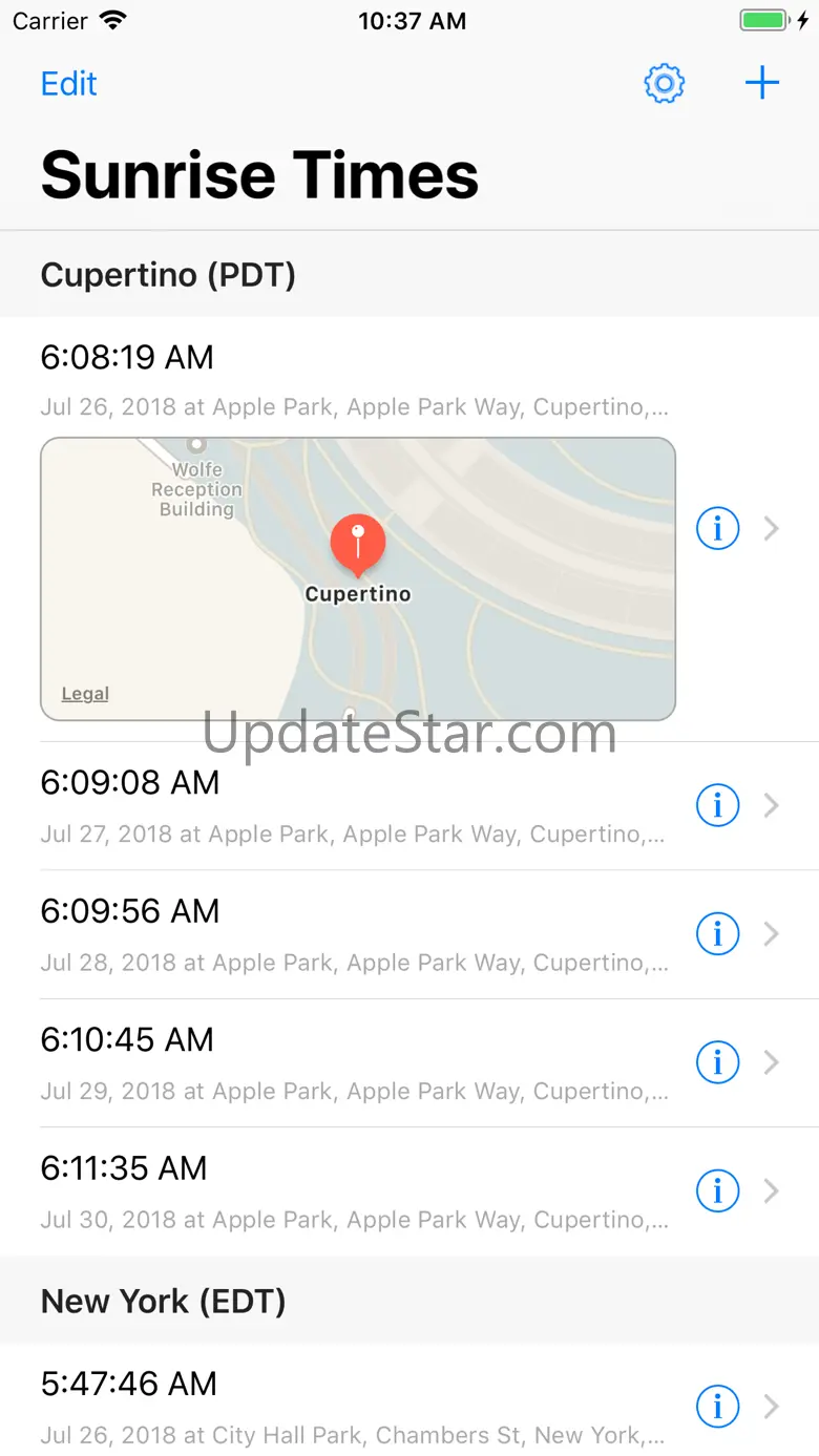 Sunrise Times 1.0.0