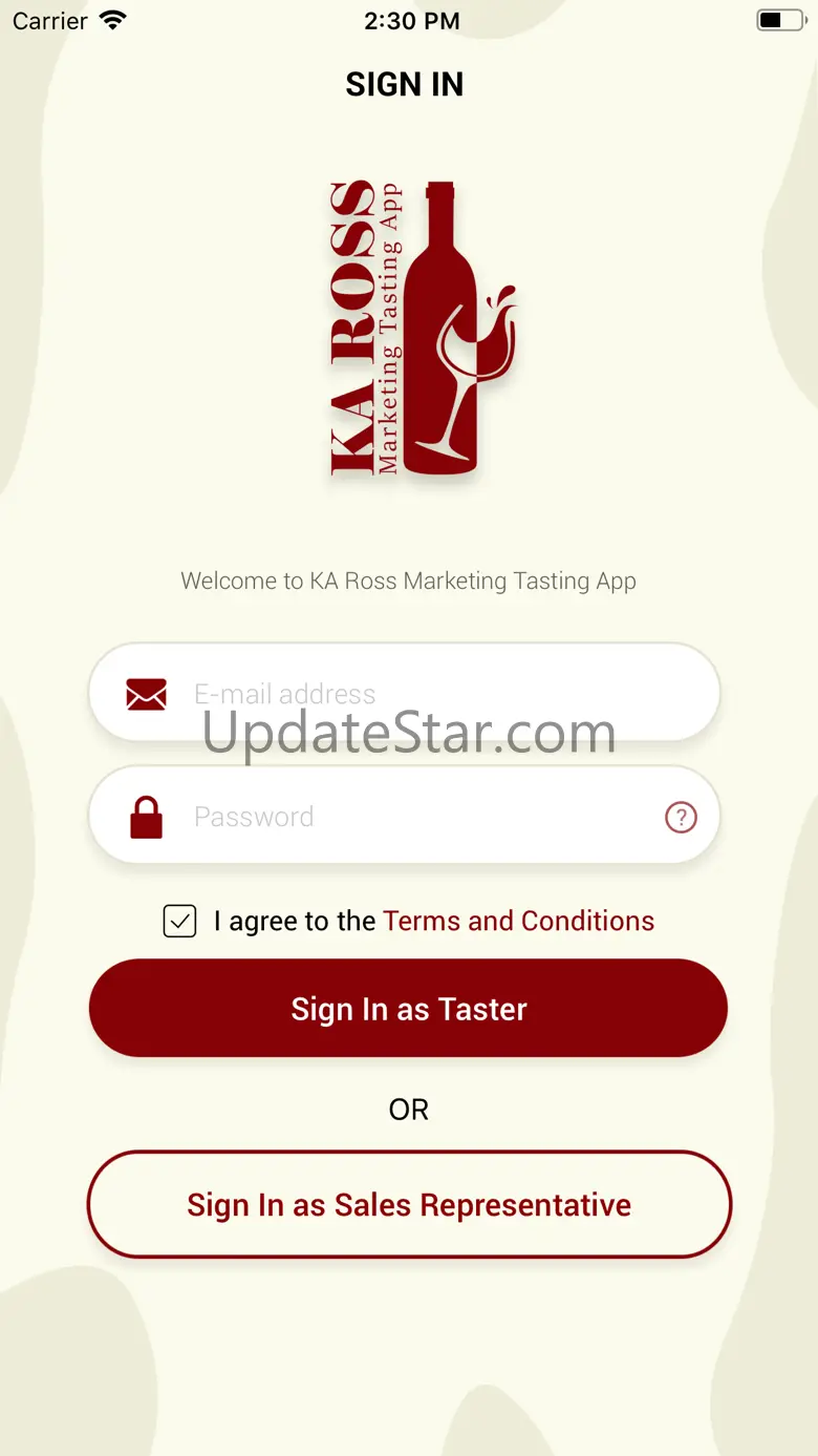 KA Ross Marketing Tasting App 1.67