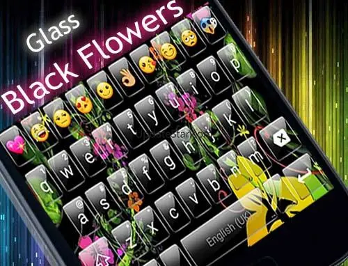 Emoji Keyboard Glass BlackFlow 10.0