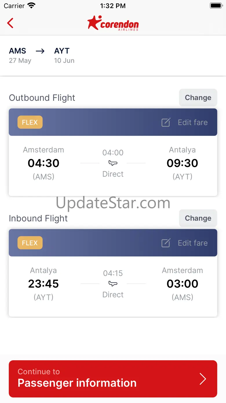 Corendon Airlines Book Flight 5.3.7